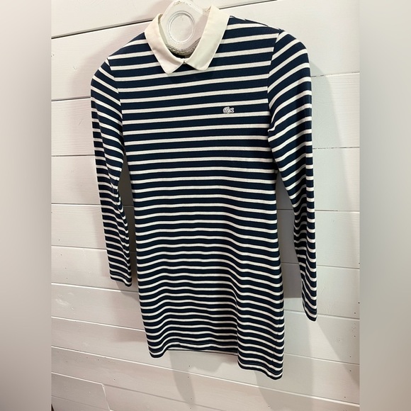 LACOSTE - Navy & White Striped Dress - Size S - Picture 5 of 10